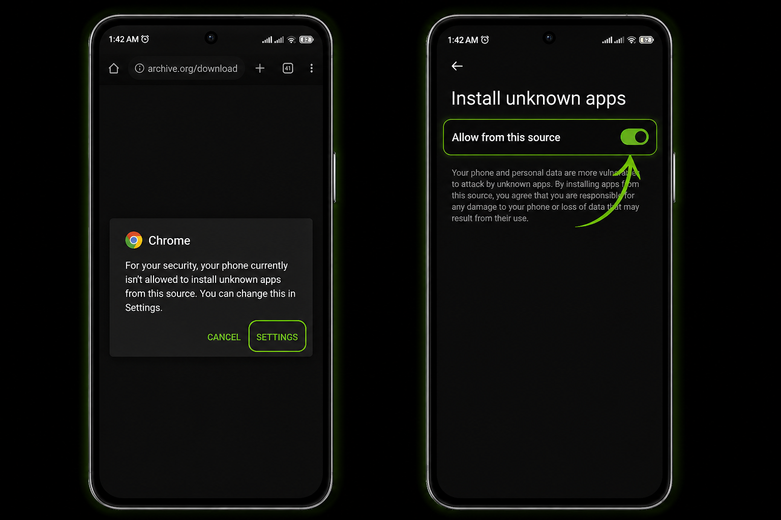 Android install unknown apps settings
